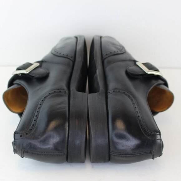 Crockett & Jones Chadwick Black Leather Monk Strap Dress Shoes (8 US) - Picture 10 of 12